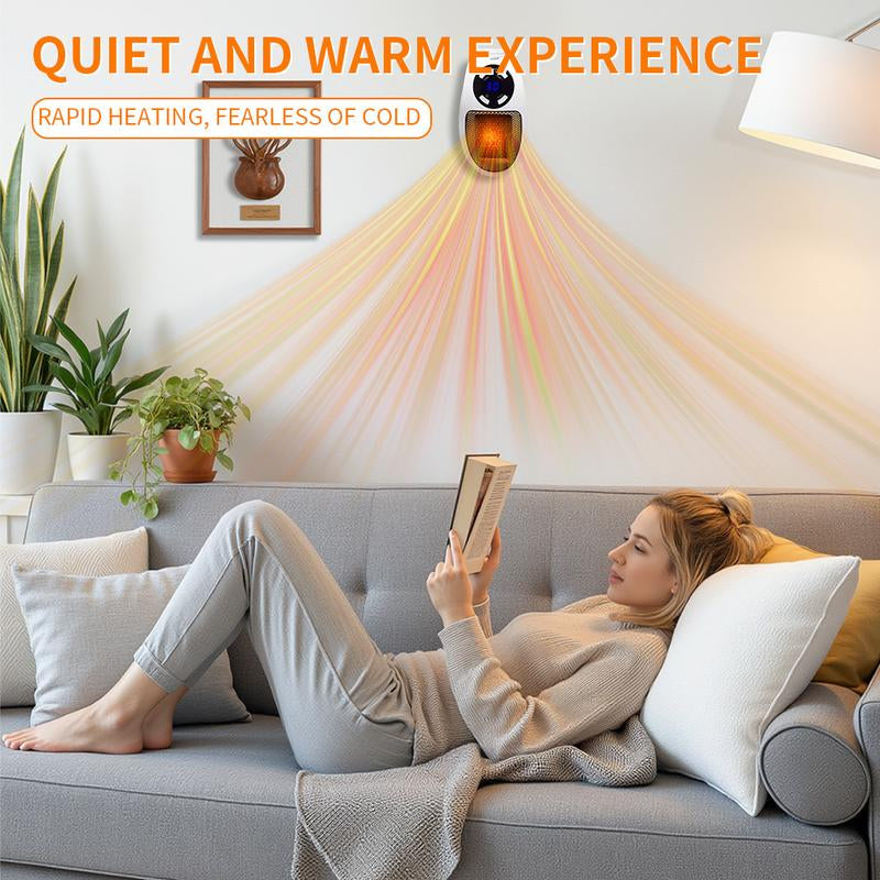 Portable Convection Fan Ceramic Heater Power-Off Protection & 2-Speed Settings for Living Rooms Bedrooms Study Rooms