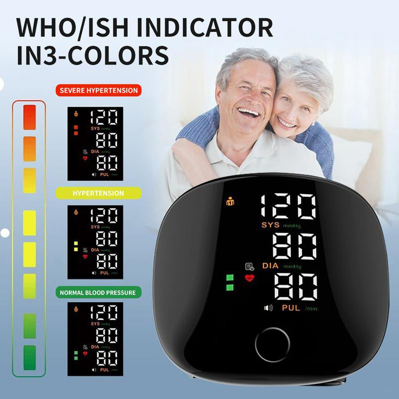 Rechargeable Wrist Blood Pressure Monitor with LED Touch Screen, Voice Broadcast & 99X2 Memory — Accurate Home BP Tracking Made Simple