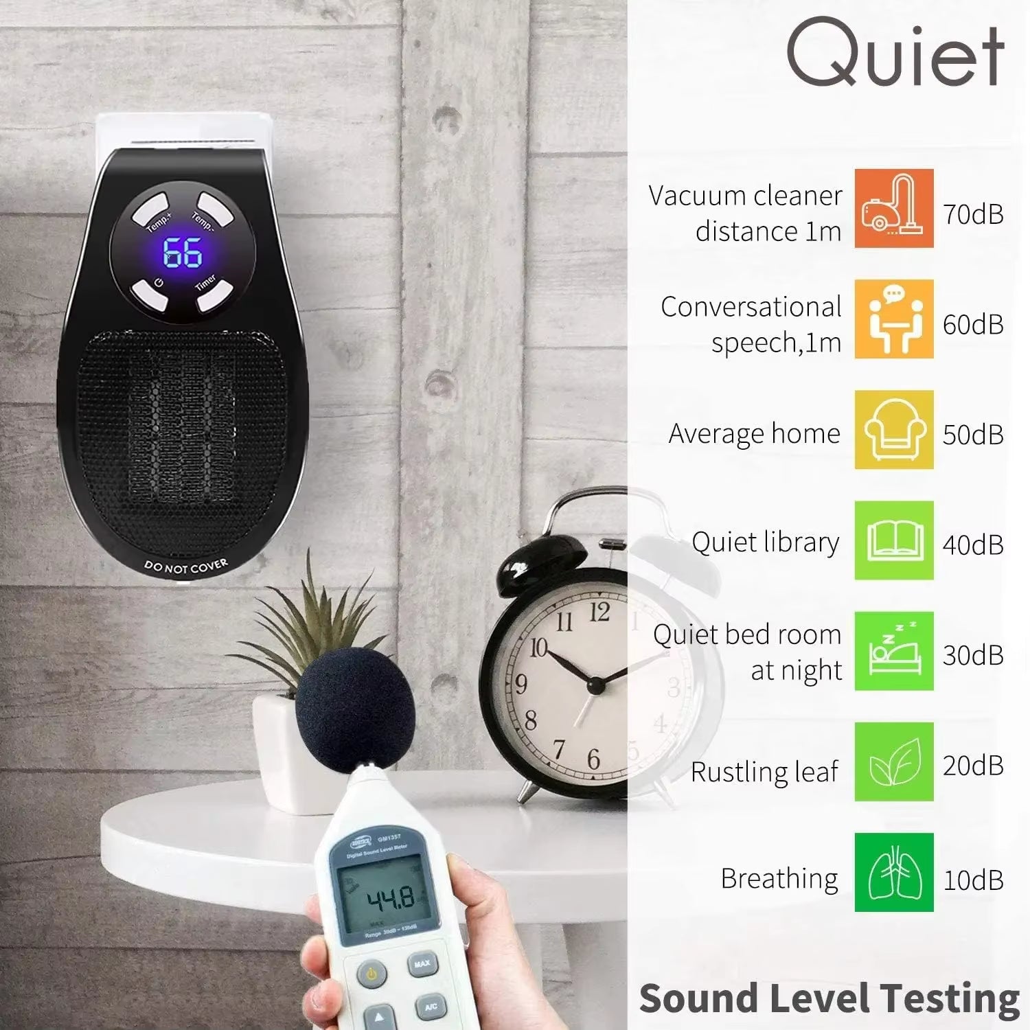 500W Smart Wall Outlet Electric Heaters with Adjustable Thermostat Timer LED Display Space Heater Office Dorm Dog Room 220V/110V