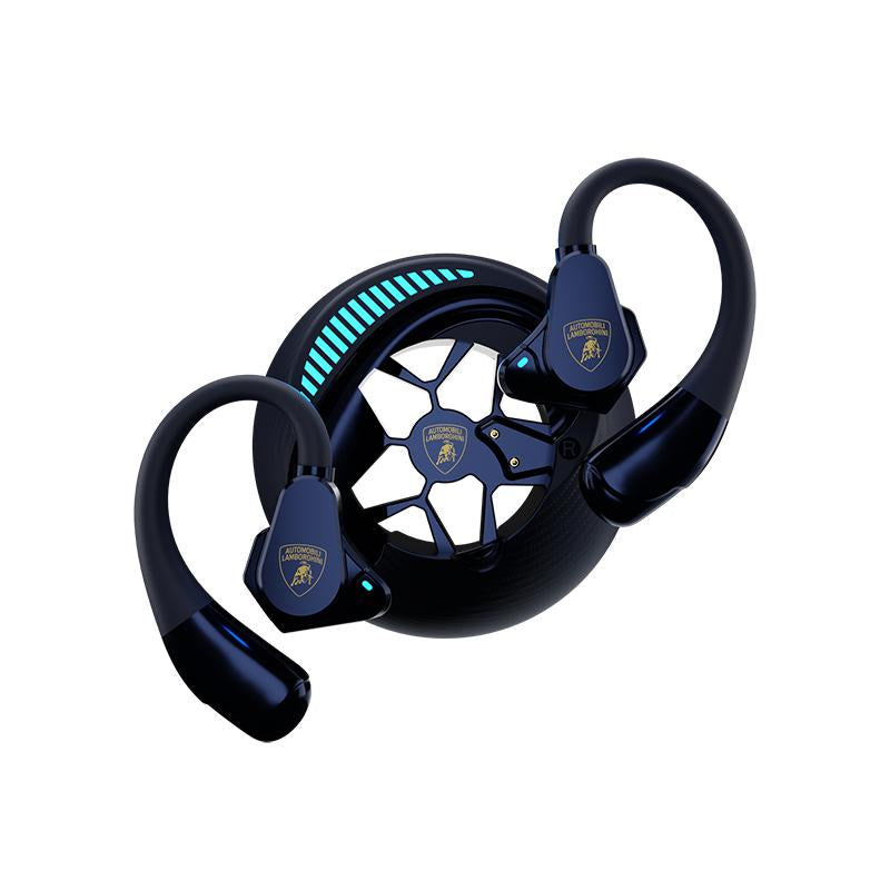 Lamborghini Official Wireless Earbuds | Sport Ear Hook Bluetooth 6.0 Design Headphones | Secure Fit, Deep Bass, Low Power Use| Comfortable for Running, Gym & Daily Calls Earphones with Long Endurance | Gifts for Men and Women