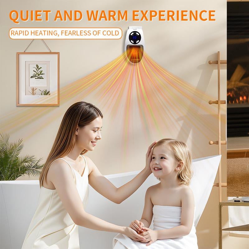 Portable Convection Fan Ceramic Heater Power-Off Protection & 2-Speed Settings for Living Rooms Bedrooms Study Rooms