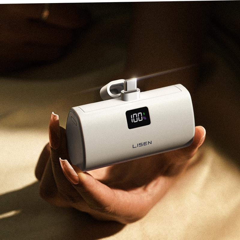 LISEN Small Portable Charger 7000Mah Mini Portable Charger Power Bank for Apple Watch & Iphone Series 16-12 USB Type-C Charger Digital Display, Lightwight and Compact Travel-Friendly Design